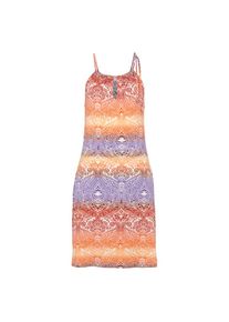 Lascana, Damen, Jerseykleid mit Alloverdruck, kurzes Strandkleid im Batik-Stil, Sommerkleid, orange-flieder bedruckt, N-Gr, 36 - N-Gr, orange-flieder 