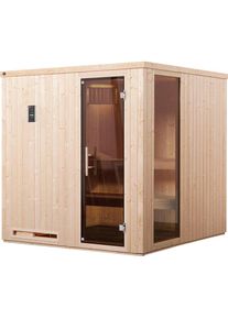 Weka, Sauna &raquo;Halmstad&laquo; Set, 7, 5 kW-Ofen mit digitaler Steuerung, natur, Saunaofen, natur
