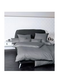 Janine, Bettw&auml;sche &raquo;Colors 31001, Mako-Satin, unifarben&laquo; 2 Stk. tlg., graphit, Mako-Satin, Obermaterial: 100% Baumwolle, B/L: 140 cm x 220 cm - 1 Stk.