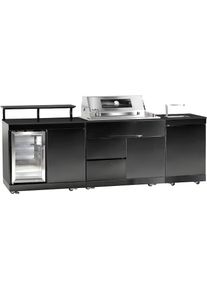 Buschbeck, Outdoor-K&uuml;che &raquo;Brighton&laquo; Edelstahl, schwarze Marmor-Arbeitsplatte, BxTxH: 270x92x120 cm, K&uuml;che: schwarz + Front: schwarz + Korpus: schwarz 