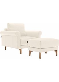 Creation BY ROLF BENZ, Sessel &raquo;CR.450, Designsessel, Loungesessel&laquo; modern Landhaus, mit tollem Sitzkomfort, Breite 88 cm, Fu&szlig; Nussbaum, perlwei&szlig; 534-