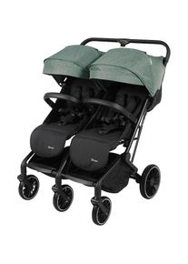 BABYGO, Zwillingsbuggy &raquo;Zwillingskinderwagen GOTwice&laquo; mit drei schwenkbaren Vorderr&auml;dern, gr&uuml;n melange,