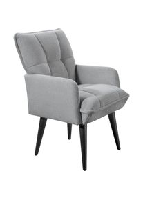 exxpo - sofa fashion, Esszimmerstuhl &raquo;Mocca&laquo; () Armlehnenstuhl, bequem gepolstert, silver + schwarz, B/H/T: 57 cm x 93 cm x 75 cm, silver + schwarz