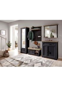 Innostyle, Garderoben-Set &raquo;Jasmin&laquo; Set, 5 Stk. tlg., graphit, graphit, Garderobenschrank, Schuhschrank, Schuhbank, Garderobenpaneel, Spiegel