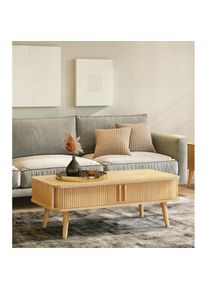 WOODMAN, Couchtisch &raquo;Rove&laquo; besonderes Design, teilmassiv, Breite 107 cm, FSC -zertifiziert, natur + natur + natur,