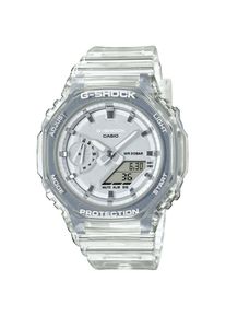 Casio G-SHOCK, Damen, Chronograph Quarzuhr, Armbanduhr, Damen, Herren, digital, bis 20 bar wasserdicht, transparent-silberfarben, Trendstarker 