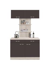 Optifit, Buffet &raquo;Faro&laquo;, mit Metallgriffen, Breite 120 cm, anthrazit, akaziefarben - B/H/T: 120 cm x 206,6 cm x 60 cm, anthrazit