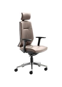 mayer Sitzm&ouml;bel Mayer Sitzm&ouml;bel, Chefsessel &raquo;Drehstuhl myCONTRACT LINE&laquo; () R&uuml;ckenh&ouml;he 7-fach verstellbar, verstellbare Kopfst&uuml;tze, taupe + Aluminium/Schwarz, 