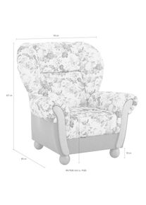 Home Affaire, Sessel &raquo;Milano, bequemer Ohrensessel im Landhaus-Stil&laquo; Hochlehnsessel, braun/gebl&uuml;mt, Chenille (70% Polyacryl, 30% Polyester);Chenille (