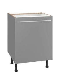 Optifit, Unterschrank &raquo;Bern&laquo; 60 cm breit, mit 1 T&uuml;r mit h&ouml;henverstellbaren F&uuml;&szlig;en, mit Metallgriff, basaltgrau/basaltgrau, B/H/T: 60 cm x 87 cm x 58,4 