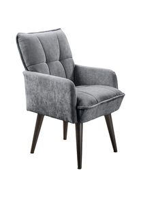 exxpo - sofa fashion, Esszimmerstuhl &raquo;Mocca&laquo; () Armlehnenstuhl, bequem gepolstert, anthrazit + schwarz, B/H/T: 57 cm x 93 cm x 75 cm, anthrazit + 