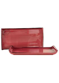 Creatable, Servierplatte &raquo;Nature Collection&laquo; Servier Set, 33x16, 5 cm, beere, Steinzeug, B/H/L: 16,5 cm x 33 cm, beere