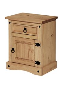 Home Affaire, Nachtkommode im Landhaus-Stil, Honig, Massivholz, B/H/T: 53 cm x 67 cm x 38 cm, Honig