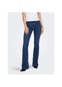 Only, Damen, Bootcut-Jeans &raquo;ONLBLUSH MW B-POC FLARED DNM PIM134 NOOS&laquo;, Dark Blue Denim, XL - L&auml;nge 34, Flared Fit Jeans von Only