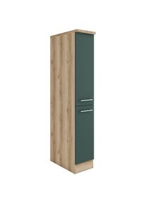 Optifit, Apothekerschrank &raquo;Bella&laquo; Breite 30 cm, H&ouml;he 174,4 cm, 2 Ausz&uuml;ge, steingr&uuml;n/wildeiche-wildeiche, Holzwerkstoff, wildeiche - B/H/T: 30 cm x 