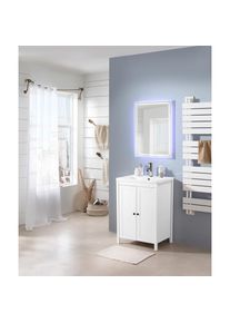 Welltime, Waschtisch &raquo;Aalborg&laquo; Badm&ouml;bel im Landhaus-Stil, Breite 60cm, inkl. Waschbecken, wei&szlig; + wei&szlig;, Keramik, MDF, wei&szlig; + wei&szlig;