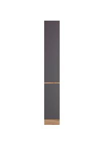 KOCHSTATION, Apothekerschrank &raquo;KS-Riesa&laquo; Breite 30 cm, MDF-Fronten, Matt grau, Holzwerkstoff, wotaneiche - B/H/T: 30 cm x 200 cm x 60 cm