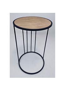 Andas, Couchtisch &raquo;Porvoo&laquo; Tischplatte mit Eichenholz furniert, Gestell aus Metall, natur + Schwarz + natur, B/H/T: 40 cm x 65 cm x 40 cm, natur + 