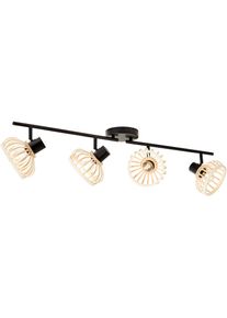 Brilliant, Deckenstrahler &raquo;Norah&laquo; E14 1 Stk. 4 flammig, Bambus, schwenkbar -Nature Style- 91cm Breite - E14 Fassung, schwarz/natur, 4, schwarz/natur