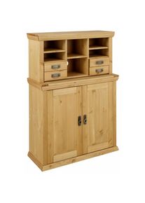 Home Affaire, Sekret&auml;r &raquo;Konrad&laquo; Schreibtisch aus Massivholz, mit viel Stauraum, B89 x H122 cm, natur, natur, Ma&szlig;e (B/T/H): 89 x 37 x 122 cm