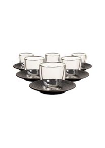 Villeroy & Boch Villeroy & Boch, Tasse &raquo;Espressogl&auml;ser mit Untertassen Manufacture Rock Glow 60 ml 6er Set transparent&laquo;, transparent, transparent