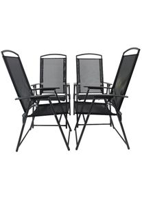 Vcm, Gartenstuhl &raquo;4-tlg. Gartenstuhl Hochstuhl Textilene Klappstuhl&laquo; (), Anthrazit, Obermaterial: 80% Textilmaterial TEXMAT. 20% Metall MT., Anthrazit