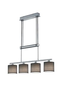 Trio Leuchten, Pendelleuchte &raquo;Garda&laquo; E14 1 Stk. H&auml;ngelampe, H&auml;ngeleuchte, grau, nickelfarben matt, 4, grau, nickelfarben matt