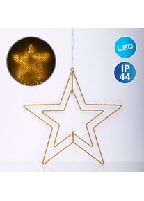 N&auml;ve n&auml;ve, Dekolicht &raquo;Stern&laquo; 1 Stk. Warmwei&szlig; golden mit Aufh&auml;ngung &Atilde; ̃ 40cm Licht warmwei&szlig; 70 LED IP44, goldfarben, 1, goldfarben