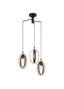 Eglo, H&auml;ngeleuchte &raquo;BASILDON Pendellampe, E27, Stahl, Holz, Vintage, Esstischlampe, Lampe&laquo; E27 1 Stk. H&auml;ngeleuchte, Esszimmer, H130 x &Oslash;61, 5 cm, 