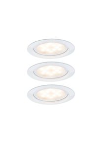 Paulmann, Unterschrankleuchte &raquo;3x4, 5W 12VA 230V/350mA 65mm Metall Eisen geb&uuml;rstet, 3er Set&laquo; 3 Stk. Warmwei&szlig; LED M&ouml;bel Einbauleuchten Set, wei&szlig;, 3, 