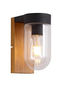 Brilliant, Au&szlig;en-Wandleuchte &raquo;Cabar&laquo; E27 1 Stk. Au&szlig;enwandlampe holz dunkel/schwarz, holz dunkel/schwarz, 1, holz dunkel/schwarz