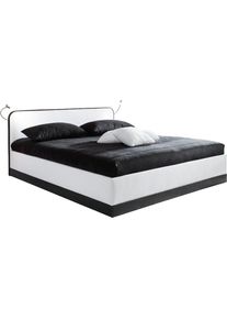 Westfalia Schlafkomfort, Bett, Bezug 100% Polyester/ Absetzung Kunstleder 100% PU- pflegeleicht, Polsterung: Polsterwatte, Material Gestell: 