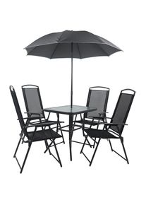Vcm, Garten-Essgruppe &raquo; 5-tlg Gartenm&ouml;bel Set Sitzgruppe Essgruppe 1xTisch, 4x St&uuml;hle Tisch Ma&szlig;e ca. H. 70 x B. 80 x T. 55 cm Hochlehner Set 80&laquo; 80, 5