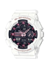 Casio G-SHOCK, Damen, Chronograph Quarzuhr, Armbanduhr, Damen, Herren,Digitaluhr, bis 20 bar wasserdicht, wei&szlig;-pink, Stilvoller Chronograph f&uuml;r Sie & 