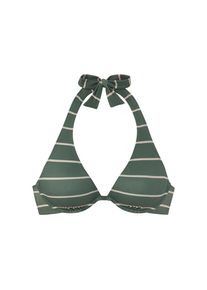Bench., Damen, B&uuml;gel-Bikini-Top &raquo;Jules&laquo; in Streifen-Optik, oliv gestreift, Cup F, 36 - Cup F, oliv gestreift, Sportlicher Streifenlook