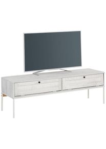 Home Affaire, Lowboard &raquo;Freya&laquo; Kommode mit 2 Klappen, Metallgriffen, aus Massivholz, Breite 140 cm, creme/wei&szlig;, creme/wei&szlig;, Im Landhaus-Stil