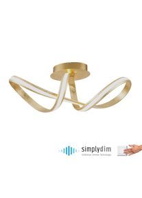 Paul Neuhaus, Deckenleuchte &raquo;MELINDA&laquo; LED-Board 1 Stk. Warmwei&szlig; LED, dimmbar, Simply Dim, Memory, nach Trennung vom Netz, goldfarben, 1, goldfarben