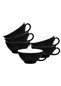 Seltmann Weiden, Tasse &raquo;Teetassen Life Fashion 140 ml 6er Set&laquo;, Glamorous Black, Porzellan, Glamorous Black
