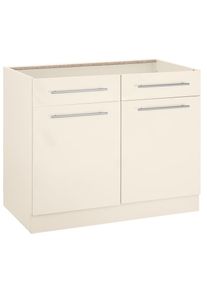 Wiho-K&uuml;chen wiho K&uuml;chen, Unterschrank &raquo;Flexi2&laquo; Breite 100 cm, Front und Korpus: Magnolia, B/H/T: 100 cm x 82 cm x 57 cm, Front und Korpus: Magnolia