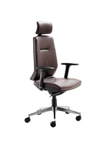 mayer Sitzm&ouml;bel Mayer Sitzm&ouml;bel, Chefsessel &raquo;Drehstuhl myCONTRACT LINE&laquo; () R&uuml;ckenh&ouml;he 7-fach verstellbar, verstellbare Kopfst&uuml;tze, braun + Aluminium/Schwarz, 