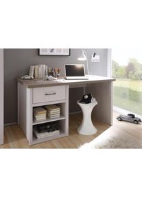 Begabino, Kinderschreibtisch &raquo;Luca&laquo; Jugendschreibtisch, Schreibtisch, pinienfarben wei&szlig;/tr&uuml;ffelfarben, B/H/T: 141 cm x 77 cm x 81 cm, pinienfarben 