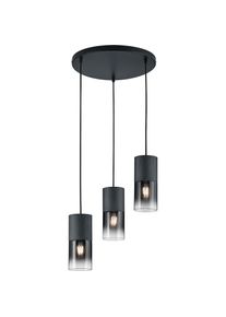 Trio Leuchten, Pendelleuchte &raquo;ROBIN&laquo; E27 1 Stk. H&auml;ngeleuchte, H&auml;ngelampe, schwarz/rauchgrau, 3, schwarz/rauchgrau