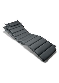Vcm, Gartenliege &raquo;2x Auflage Sonnenliege Kopfkissen in Anthrazit&laquo;, Schwarz, Obermaterial: 100% Textilmaterial TEXMAT.,