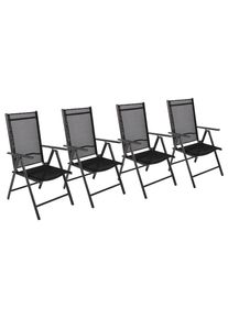 Vcm, Gartenstuhl &raquo;4er Set Alu Gartenstuhl Hochlehner Klappstuhl&laquo; (), Anthrazit, Obermaterial: 95% Metall MT. 5% Textilmaterial TEXMAT., Anthrazit