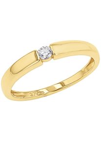 Amor, Damen, Fingerring &raquo;2037428/-29/-30/-31/-32&laquo; mit Zirkonia (synth.), gelbgoldfarben-kristallwei&szlig;, gelbgoldfarben-kristallwei&szlig;, Schlichter Damen 