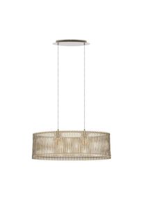 Eglo, H&auml;ngeleuchte &raquo;SENDERO Pendellampe, Stahl und Holz, E27, IP20, Wohnzimmerlampe, Lampe&laquo; E27 1 Stk. H&auml;ngeleuchte, L77, 5 x B25 x H130, nickel-matt,