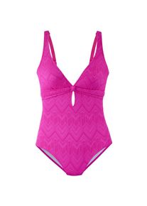 Buffalo, Damen, Badeanzug &raquo;Romance&laquo; aus Strukturware, pink, Cup C/D, 36 - Cup C/D, pink, Mit modischem Cut-Out vorn