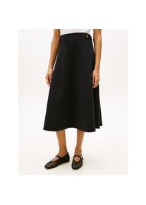Tommy Hilfiger, Damen, A-Linien-Rock &raquo;GOLD BUTTON MIDI SKIRT&laquo; mit Zierkn&ouml;pfen, Black, XS (34), Rock von Tommy Hilfiger womenswear