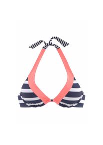 Kangaroos, Damen, B&uuml;gel-Bikini-Top &raquo;Anita&laquo; im angesagten Blockstreifendesign, marine-wei&szlig;, 36 - Cup B, Im sportlichen Look