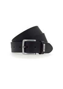 Mustang, Herren, Lederg&uuml;rtel Mit Metall-Logo auf der Schlaufe, 3, 5 cm, schwarz, schwarz, Herreng&uuml;rtel von Mustang
